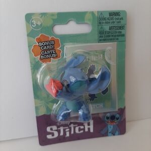 Disney Stitch Mini Figure 2" Toy Figure + Bonus Card Camera Stitch Cake Topper